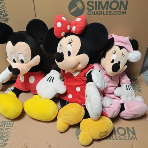 LO TOF 6 ASSORTED DISNEY THEMED PLUSHIE TO INCLUDE MICKY & MINNIE MOUSE