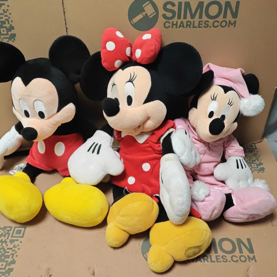 LO TOF 6 ASSORTED DISNEY THEMED PLUSHIE TO INCLUDE MICKY & MINNIE MOUSE