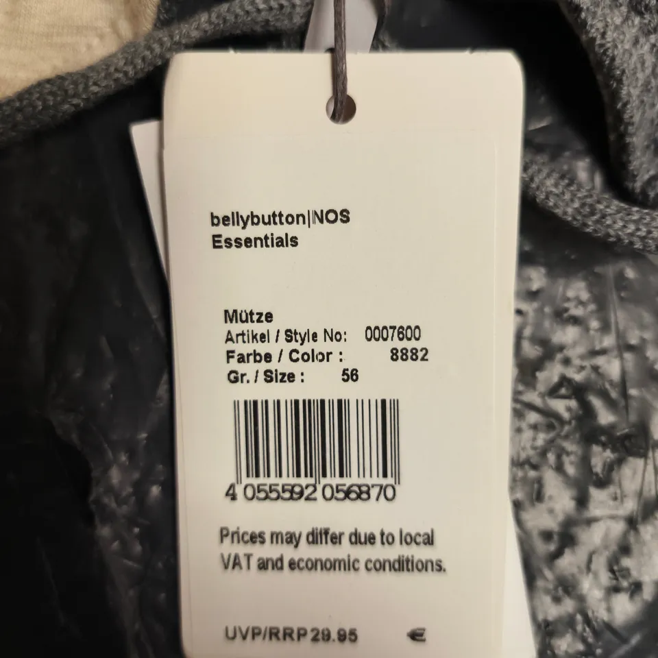 BELLY BUTTON ESSENTIALS CHILDS BEANIE HAT – GREY, UK 6 7/8