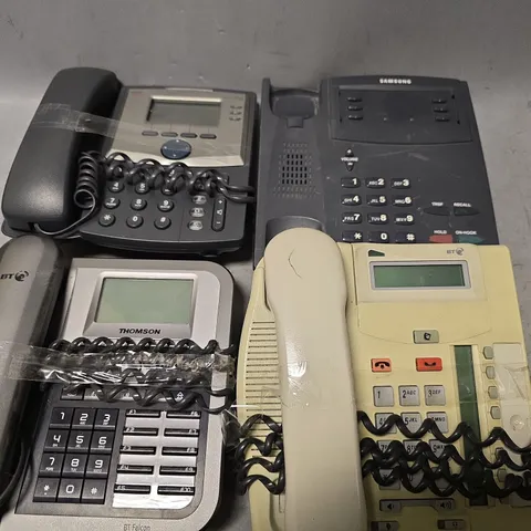 SET OF 6 OFFICE PHONES TO INCLUDE - BT , SAMSUNG , THOMSON ETC