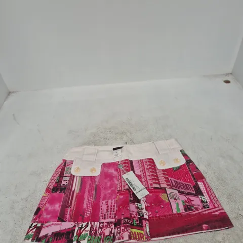 CUSTO BARCELONA WOMEN'S COTTON SKIRT β PINK PATCHWORK, UK 14 (EU 42)