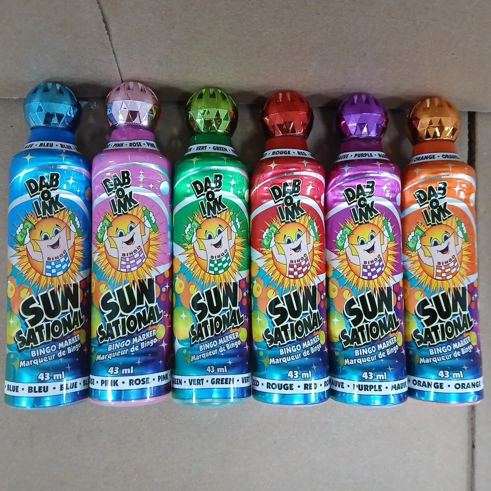 DAB O INK SUN SATIONAL BINGO MARKERS IN VARIOUS COLOURS