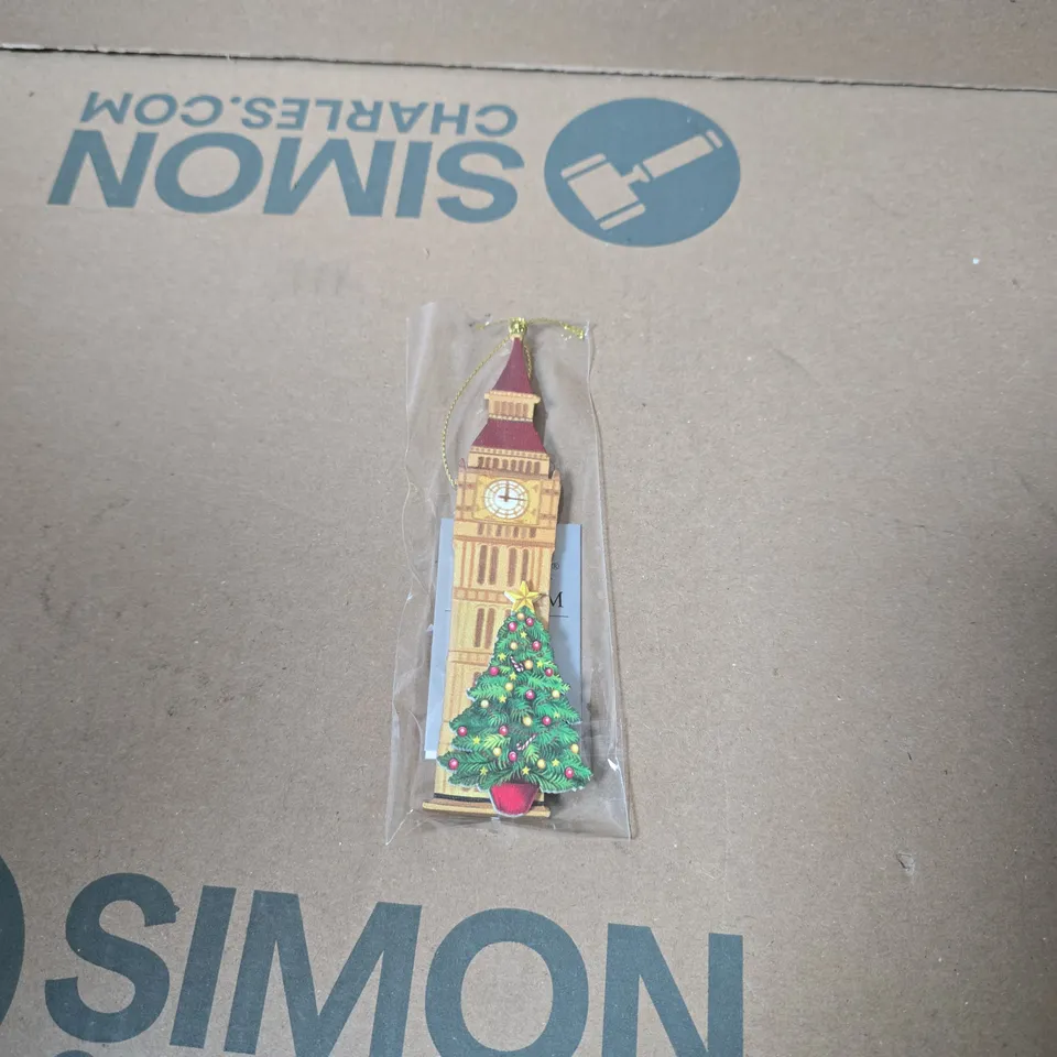 BOX OF APPROXIMATELY 280 LONDON BIG BEN CHRISTMAS TREE HANGING ORNAMENT