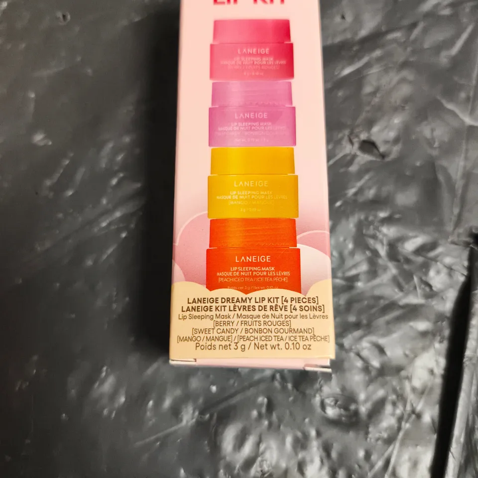 LANEIGE DREAMY LIP KIT – 4 LIP SLEEPING MASKS (BERRY, SWEET CANDY, MANGO, PEACH ICED TEA)