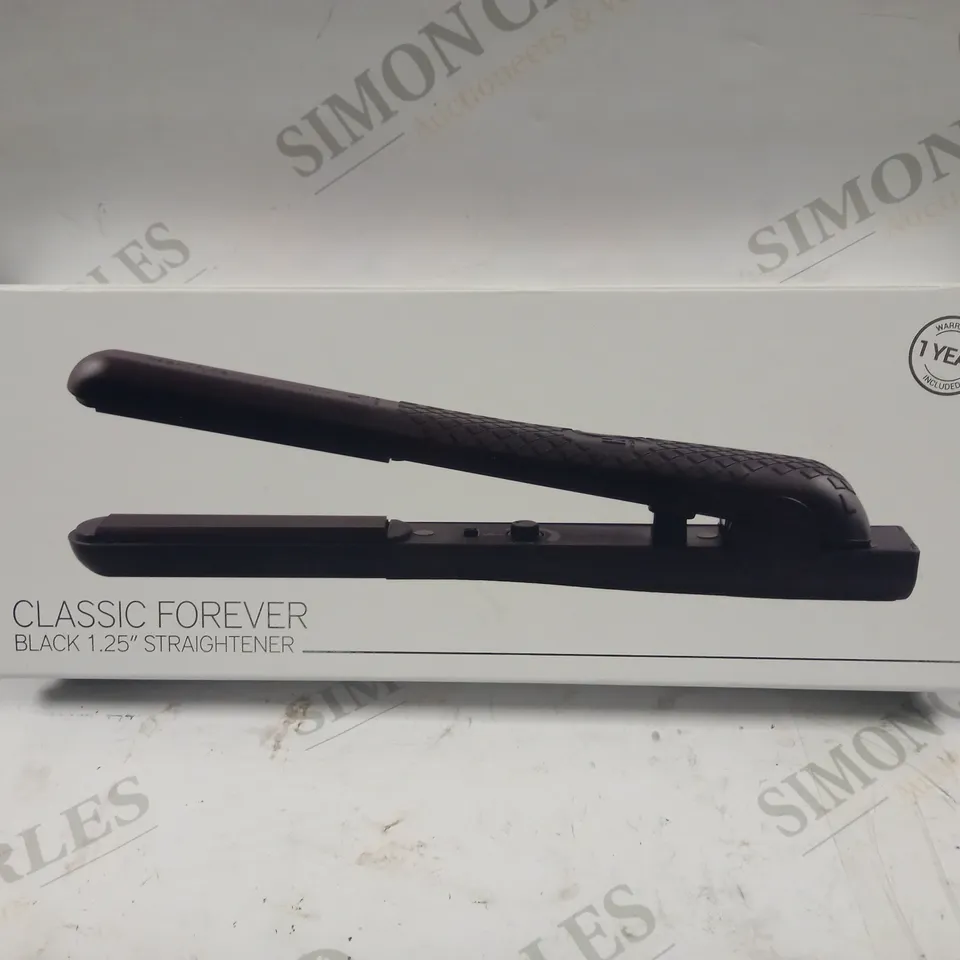 BOXED HERSTYLER CLASSIC FOREVER BLACK 1.25" STRAIGHTENER - BLACK