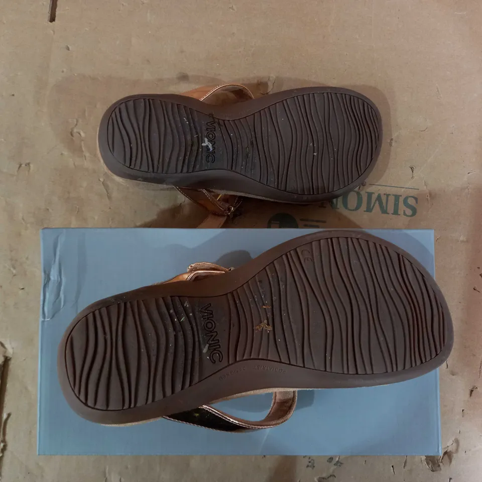 VIONIC SANDALS - ROSE GOLD FLIP-FLOPS UK SIZE 5