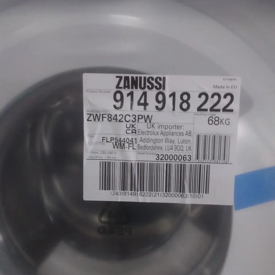 ZANUSSI ZWF842C3PW WASHING MACHINE RRP £434.00