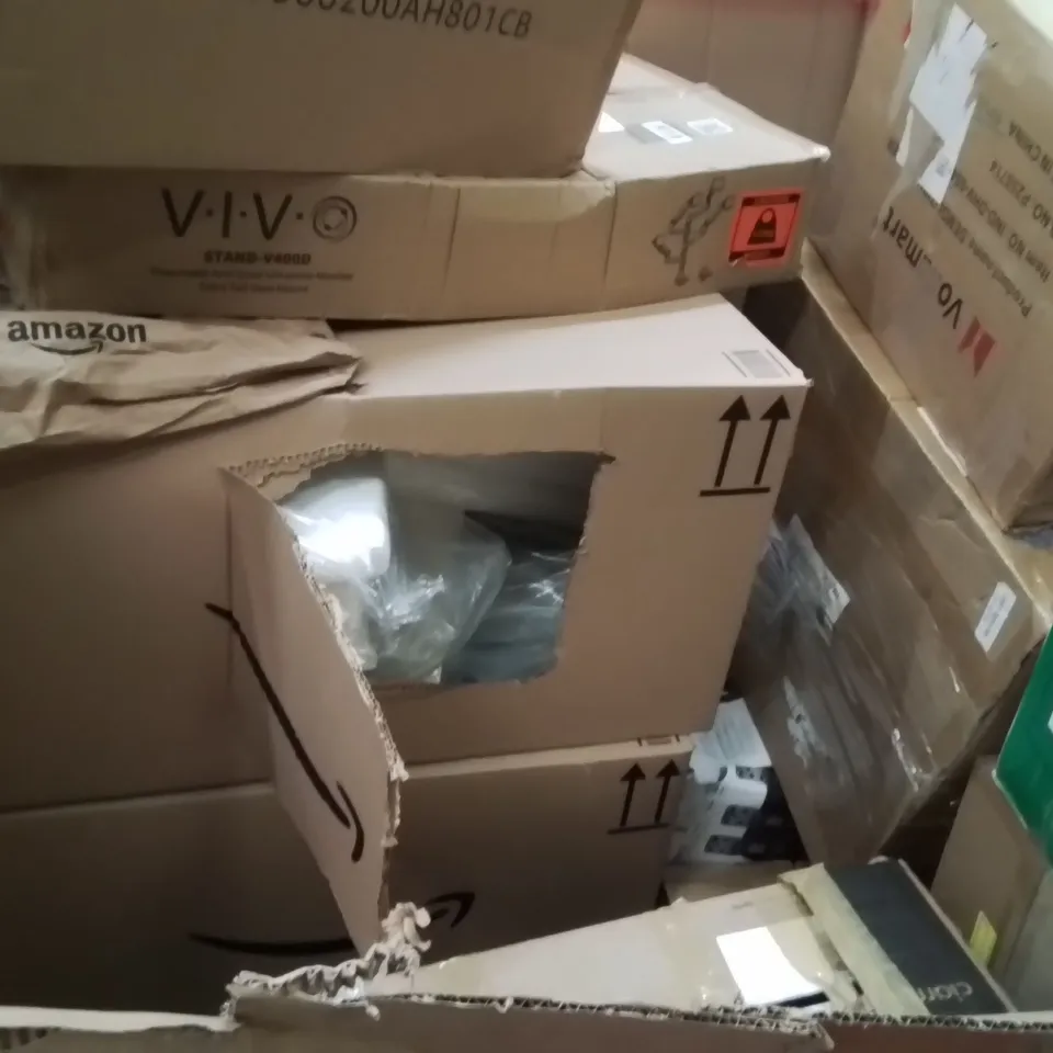 PALLET OF ASSORTED HOUSEHOLD GOODS AND PRODUCTS TO INCLUDE;PAPER SHREDDER,24" HD TV,BATH TRAY