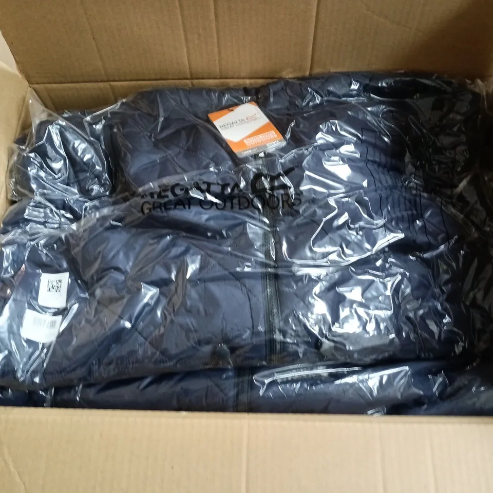 BOX OF APPROXIMATELY 33 BRAND NEW ASSORTED REGATTA CLOTHING ITEMS INCLUDING PEDAL TO JERSEY , WOMENS FENTON AND WOMENS CLUMBER