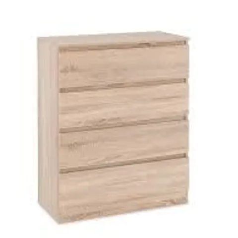 BOXED MALVERN SONOMA OAK EFFECT4 DRAWER CHEST (2 BOXES)