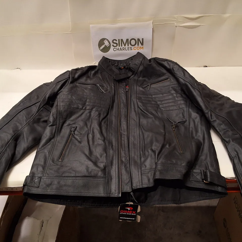 DIMEX ULTIMATE BIKER GEAR LEATHER MOTORCYCLE JACKET – UK SIZE 5XL