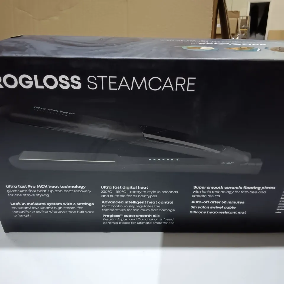 BOXED REVAMP PROGLOSS STEAMCARE CERAMIC STRAIGHTENER ST-1600-GB