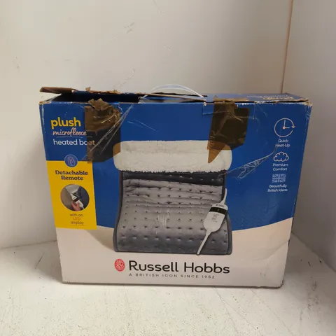 BOXED RUSSELL HOBBS PLUSH MICROFLEECE HEATED BOOT GREY