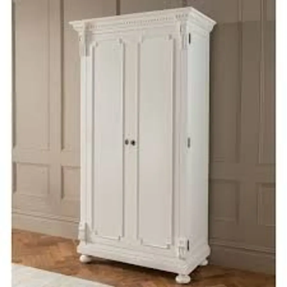 BAKERSFIELD WHITE ANTIQUE FRENCH STYLE WARDROBE(5 PARTS)