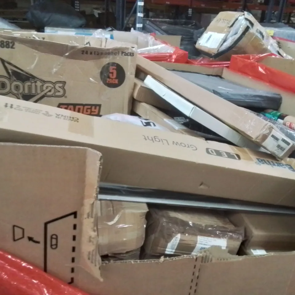 PALLET OF ASSORTED HOUSEHOLD GOODS AND PRODUCTS TO INCLUDE;HEATED ELECTRIC BLANKET,ROLLER BLINDS,UMBRELLA 