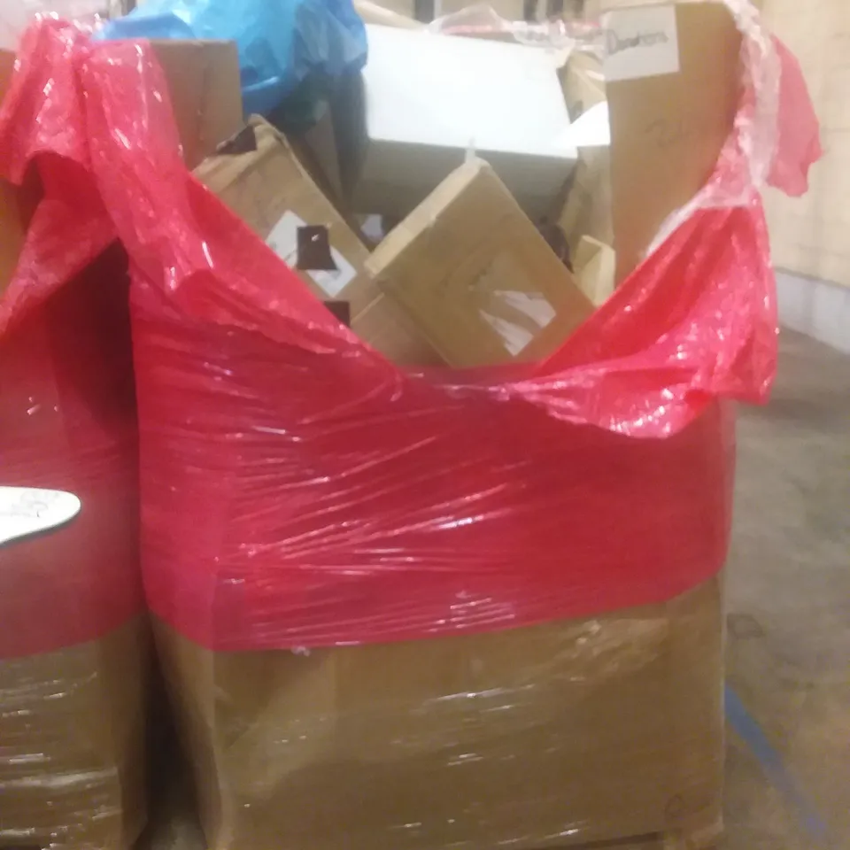PALLET OF ASSORTED HOUSEHOLD PRODUCTS AND ITEMS, INCLUDING; AC CHARGING STATIONS, FAN, BLANKET, BOXED FURNITURE ETC 