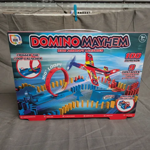 DOMINO MAYHEM WITH AIRCRAFT LAUNCHER