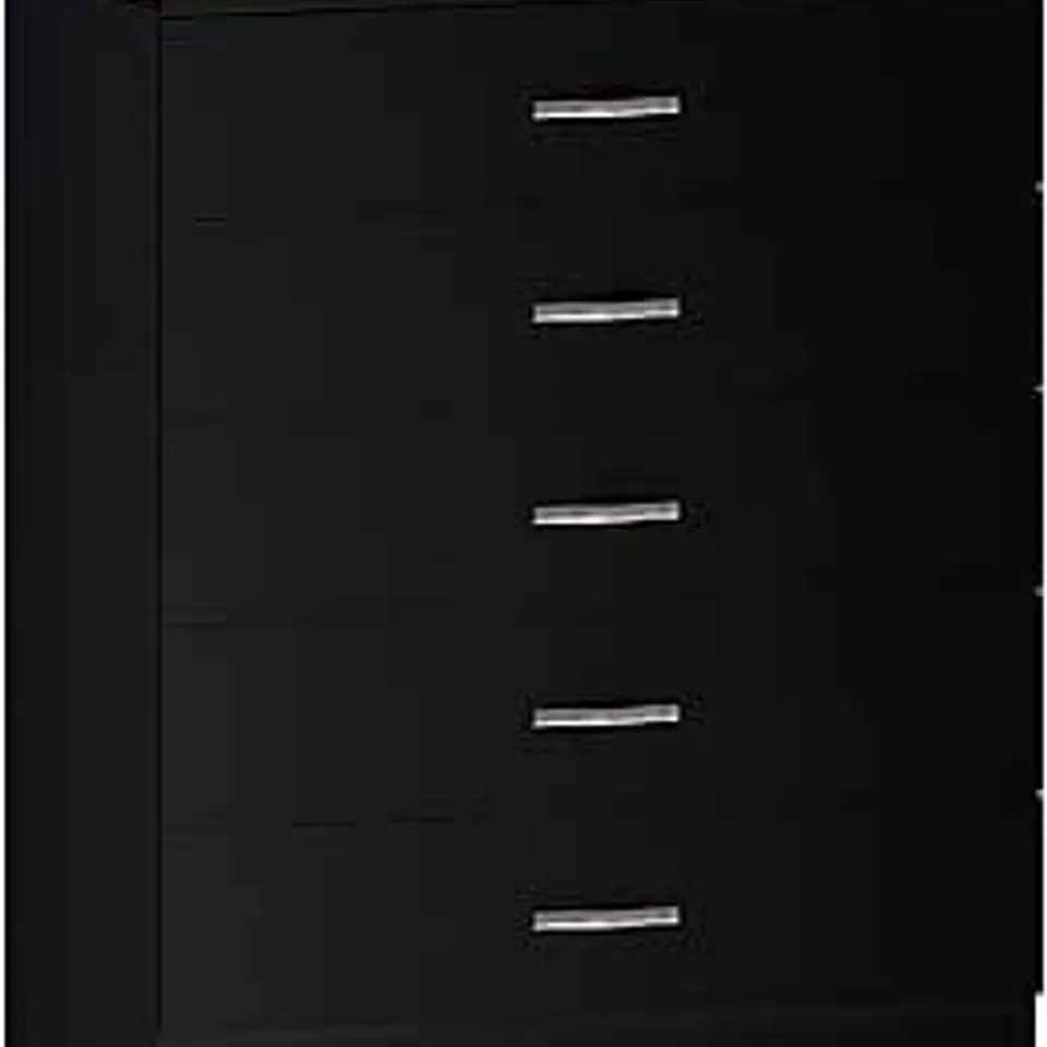 BOXED RIANO 5 DRAWER CHEST - BLACK (1 BOX)