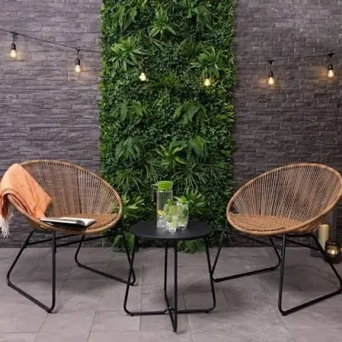BOXED CHARLES BENTLEY ZANZIBAR TEA FOR TWO BISTRO SET NATURAL CAFE 2 CHAIRS AND TABLE