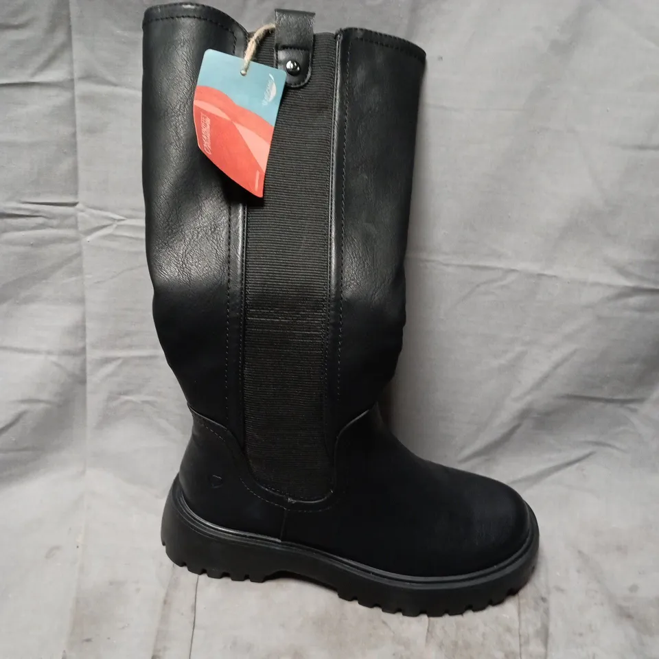 BOXED HEAVENLY FEET ZINNIA BLACK BOOTS – UK 4