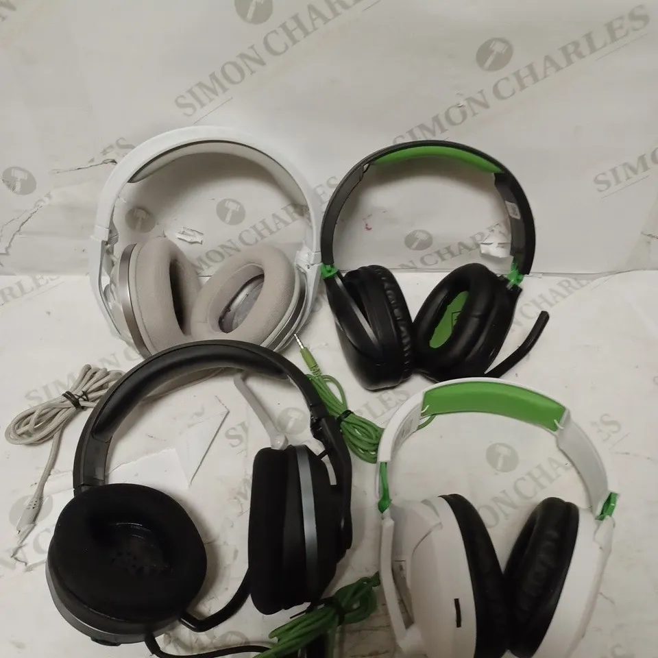 BOX OF 4 ASSORTED WIRED TURTLE BEACH HEADSETS