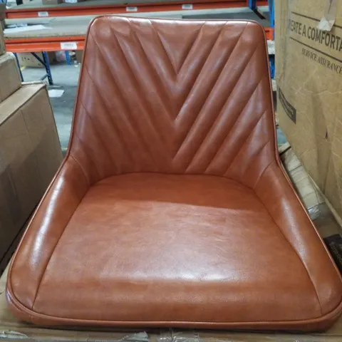 BOXED PAIR OF FAUX LEATHER BAR STOOLS