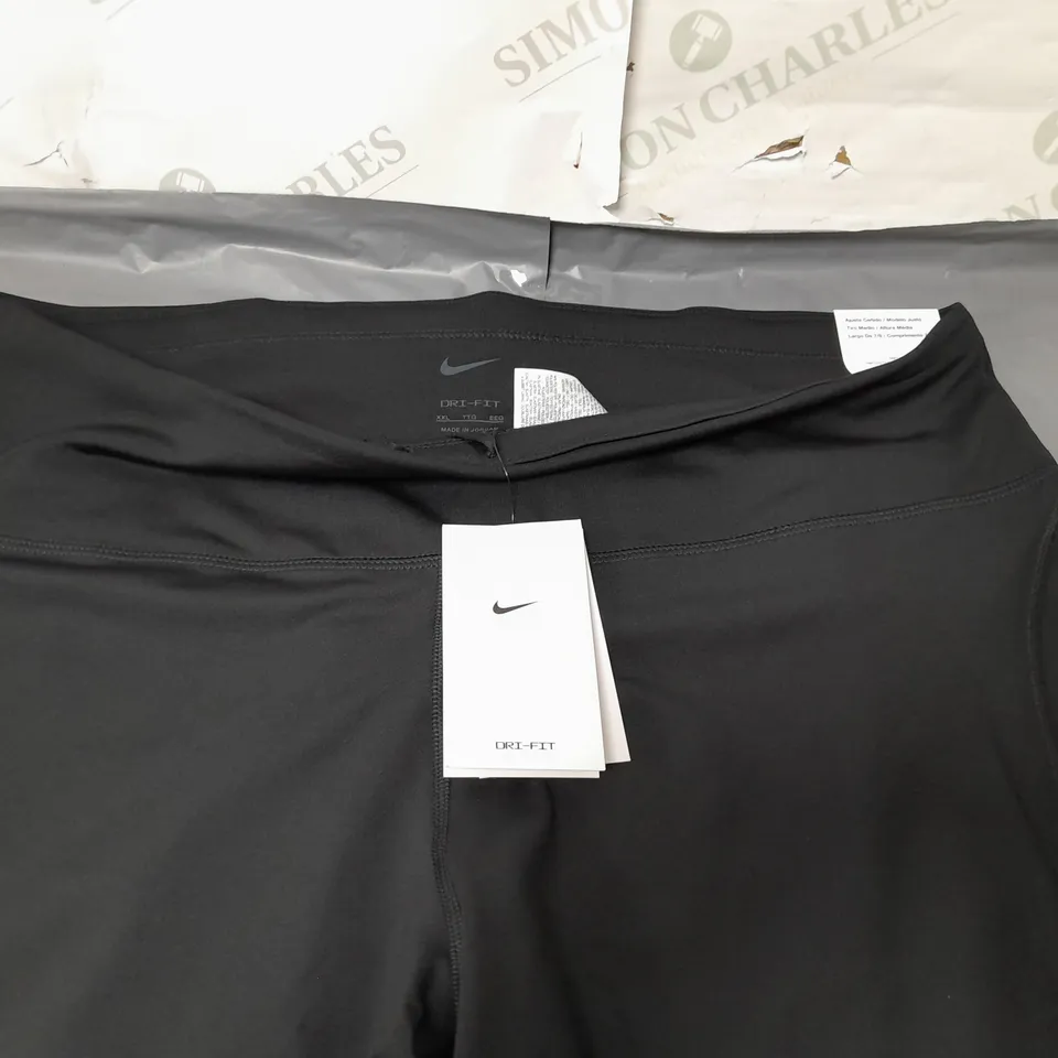NIKE FAST LADIES DRI-FIT LEGGINGS BLACK WITH WHITE TRIMS SIZE XXL