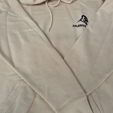 XPLOSIVE APE LONG SLEEVE HOODIE IN BEIGE SIZE LARGE