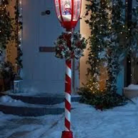 BOXED 5FT LED SNOWING STREET LAMP CANDY CANE 