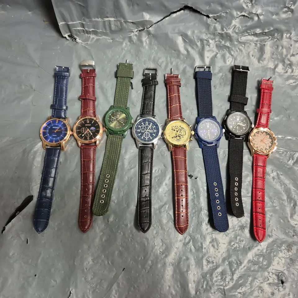 8 ASSORTED ACCESSORY WATCHES IN VARIOUS DESIGNS, STYLES & COLOURS