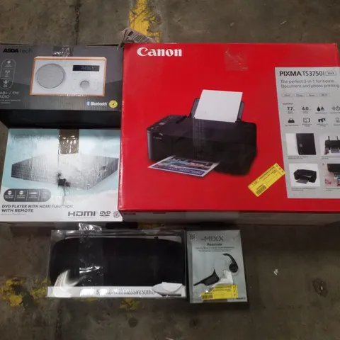 PALLET CONTAINING ASSORTED ELECTRICAL RETURNS INCLUDING CANON PIXMA PRINTER, DVD PLAYER WITH HDMI FUNCTION, BLUETOOTH SPEAKER & DAB+/FM RADIO