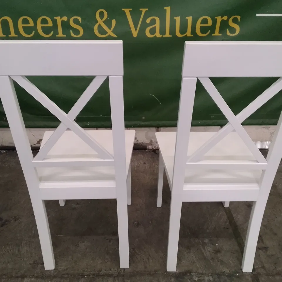SET OF 2 NEW KENDAL WHITE DINING CHAIRS