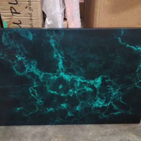 DARK GREEN MARBLING - WRAPPED CANVAS PRINT 