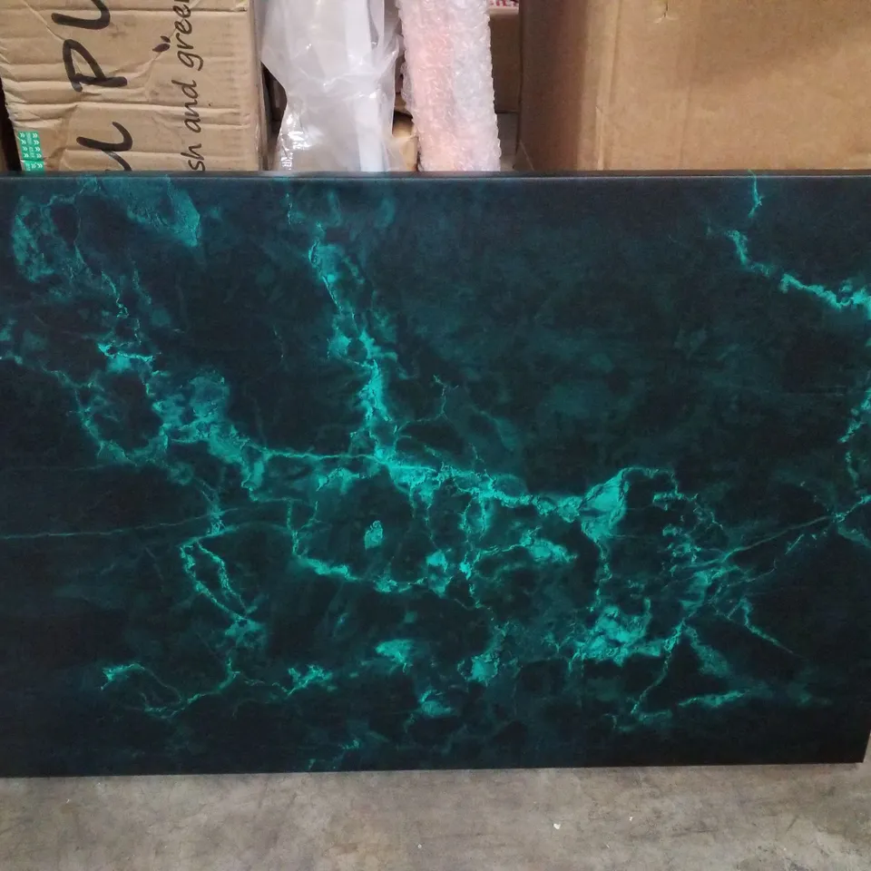 DARK GREEN MARBLING - WRAPPED CANVAS PRINT 