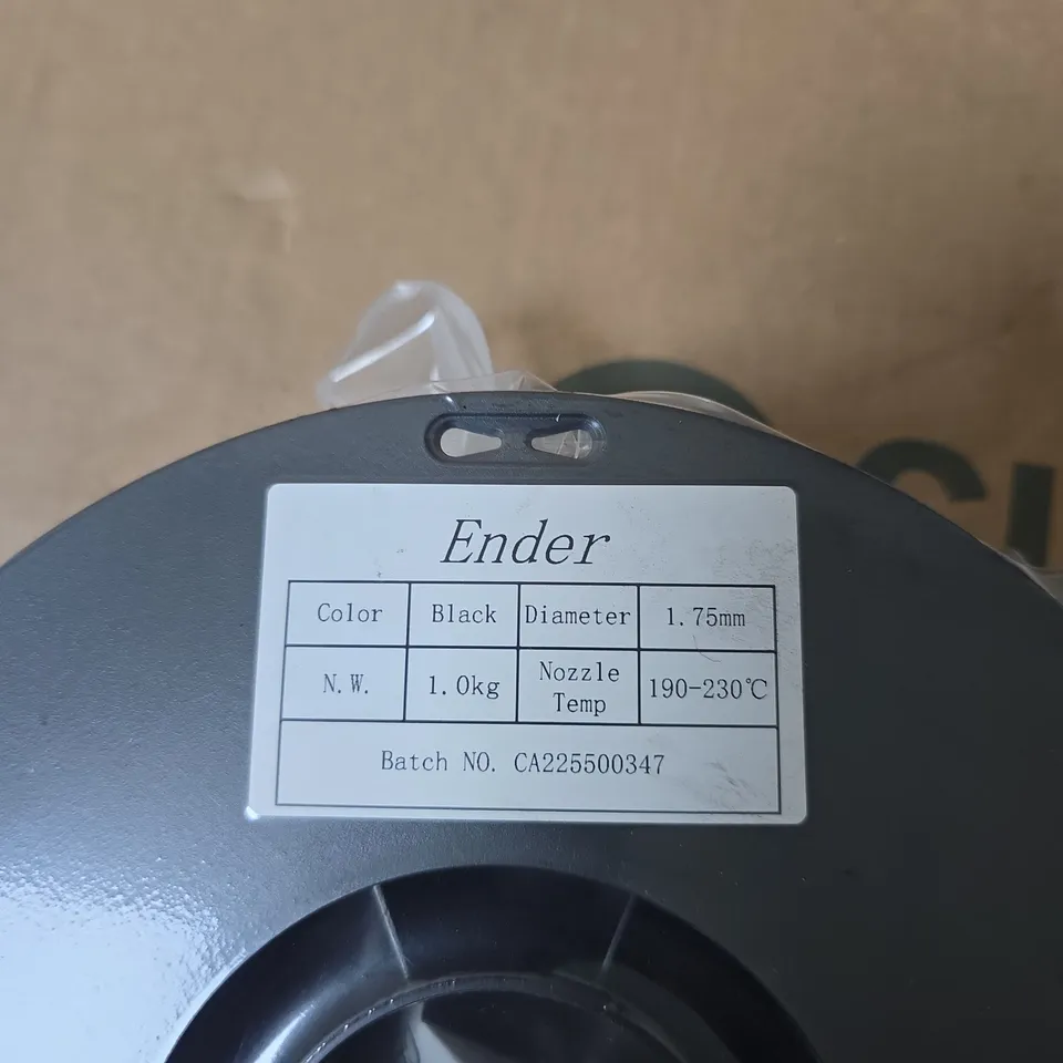 ENDER PLA 3D PRINTER FILAMENT – BLACK, 1.75MM, 1KG SPOOL