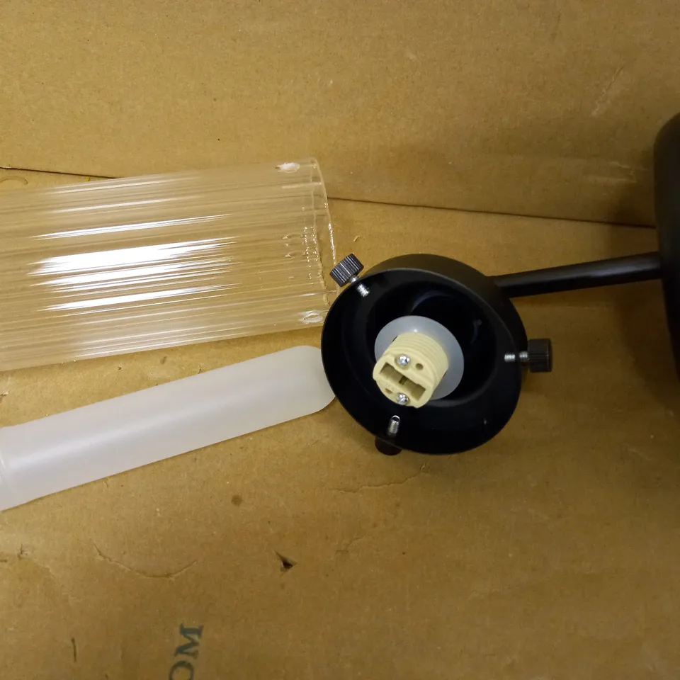 JOHN LEWIS RESTORATION GLASS BATHROOM WALL LIGHT, CLEAR GLASS SHADE, PAINTED BLACK (DARK SLATE GREY) FINISH