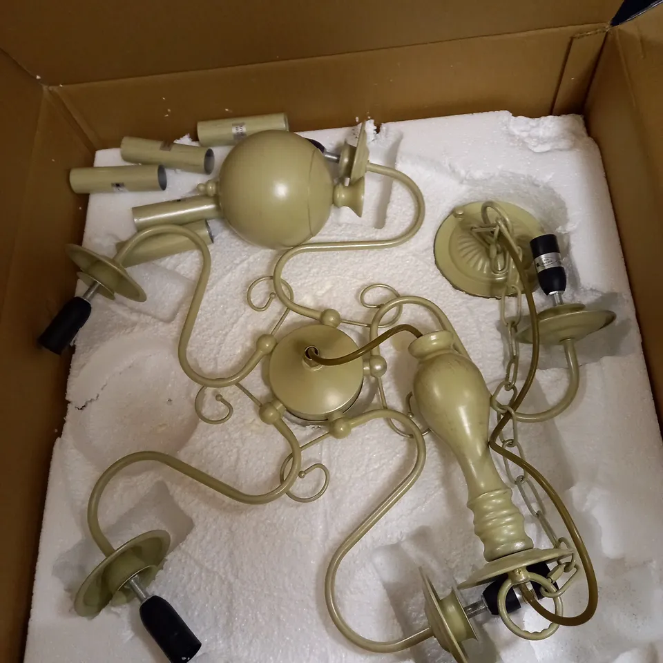 IMPEX BOLOGNA FLEMISH CREAM CEILING LIGHT FITTING 
