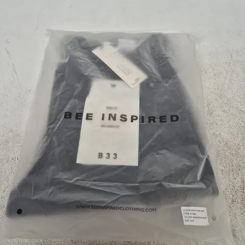 BE INSPIRED CLOTHING GARNACHO RELAXED JEANS – WASHED BLACK, UK 32