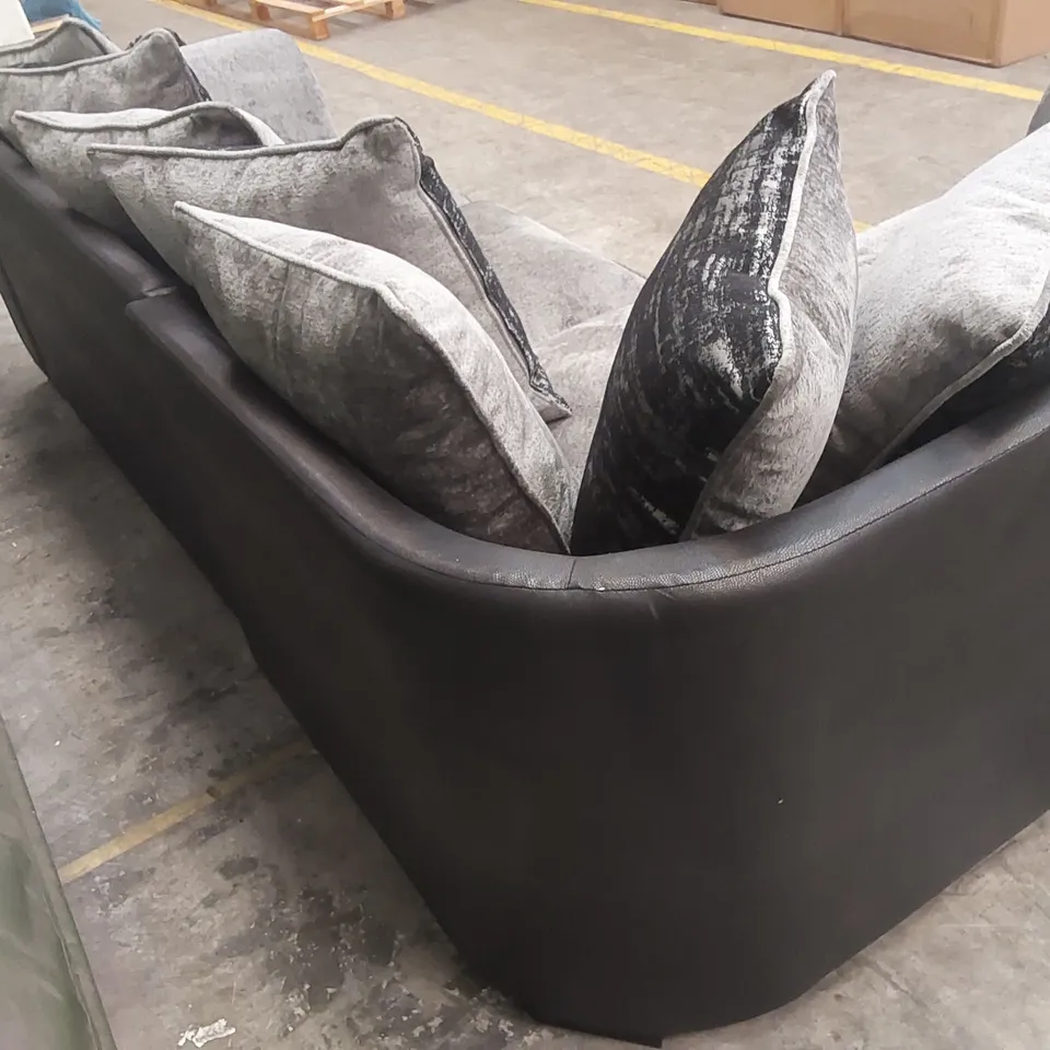 LANA FABRIC AND FAUX LEATHER LEFT HAND CORNER GROUP SOFA RRP £1109