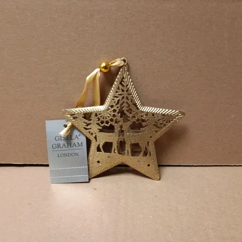 LOT OF 24 AS NEW GISELLA GRAHAM GOLD STAR THEMED HANGING TREE DECORATIONS