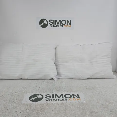 PAIR OF WHITE STRIPED CUSHIONS