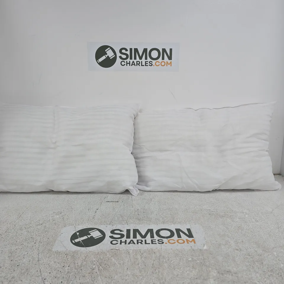 PAIR OF WHITE STRIPED CUSHIONS