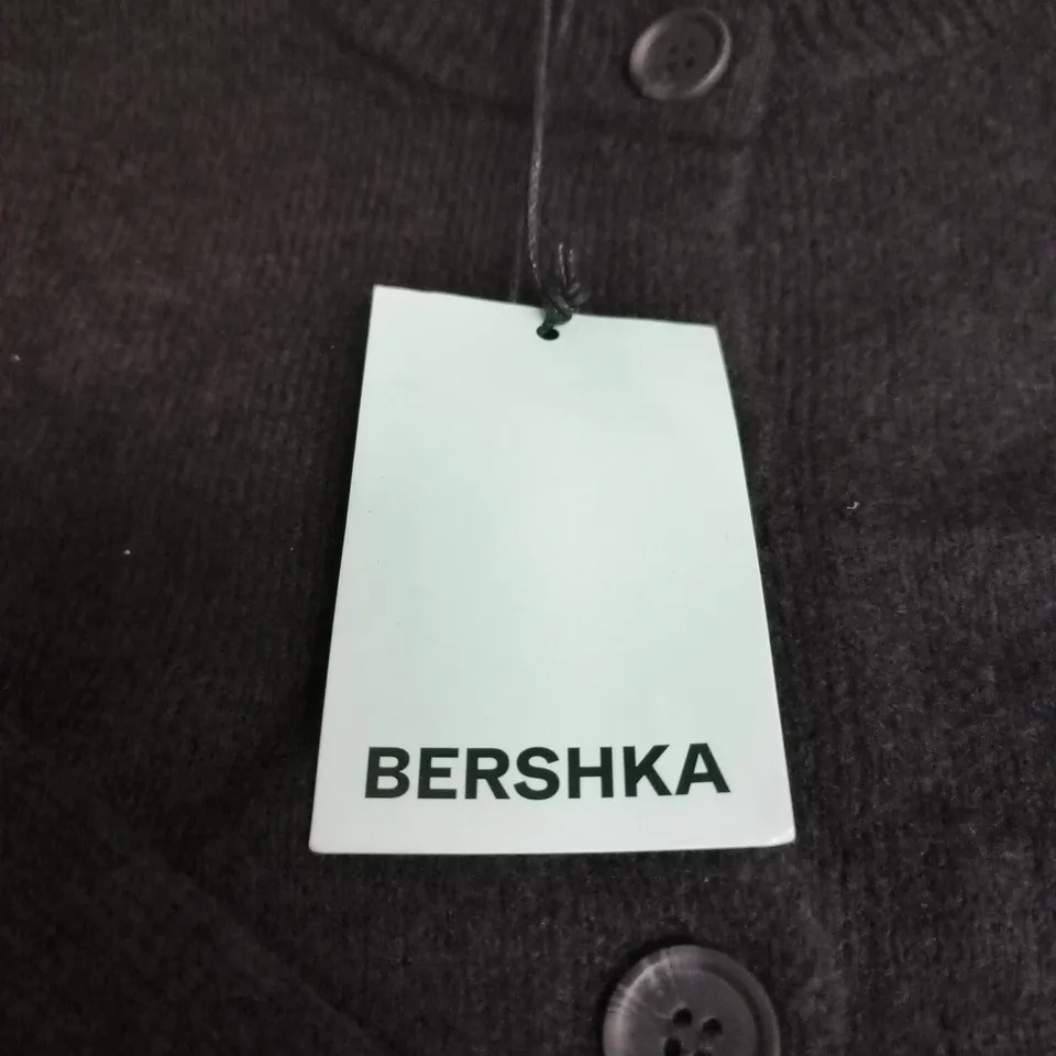 BERSHKA WOMEN'S BLACK KNIT CARDIGAN – UK 8-10 (EUR S / US S)