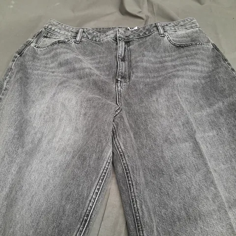 MINT VELVET WASHED GREY WIDE JEANS - UK 18R