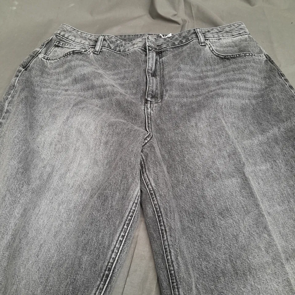 MINT VELVET WASHED GREY WIDE JEANS - UK 18R