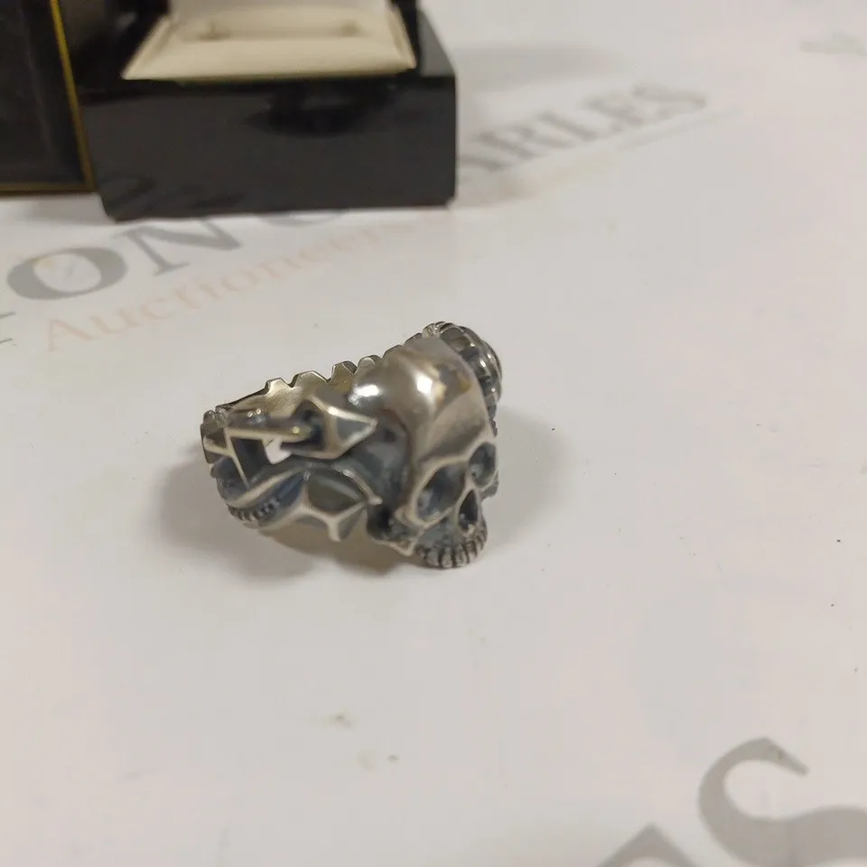 BOXED SKULL THEMED RING