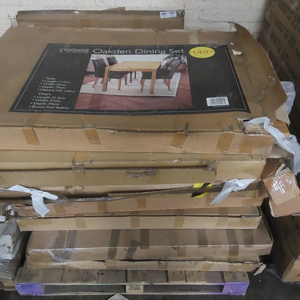 PALLET CONTAINING FURNITURE PARTS