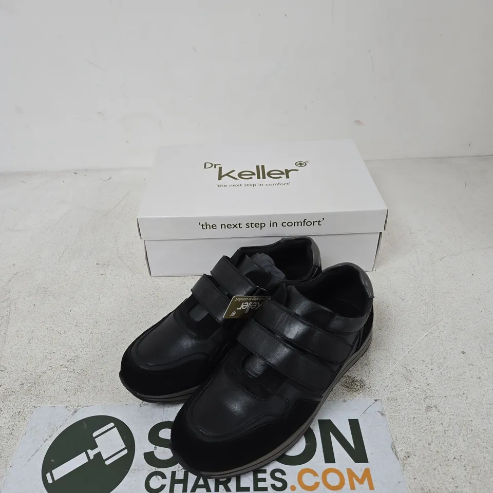 DR KELLER MEN'S BLACK VELCRO SHOES – SIZE 9