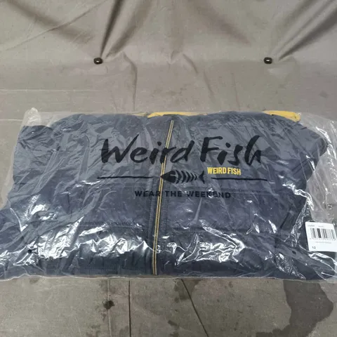 WEIRD FISH NAVY BLUE LIGHTWEIGHT PADDED JACKET (UK 12)