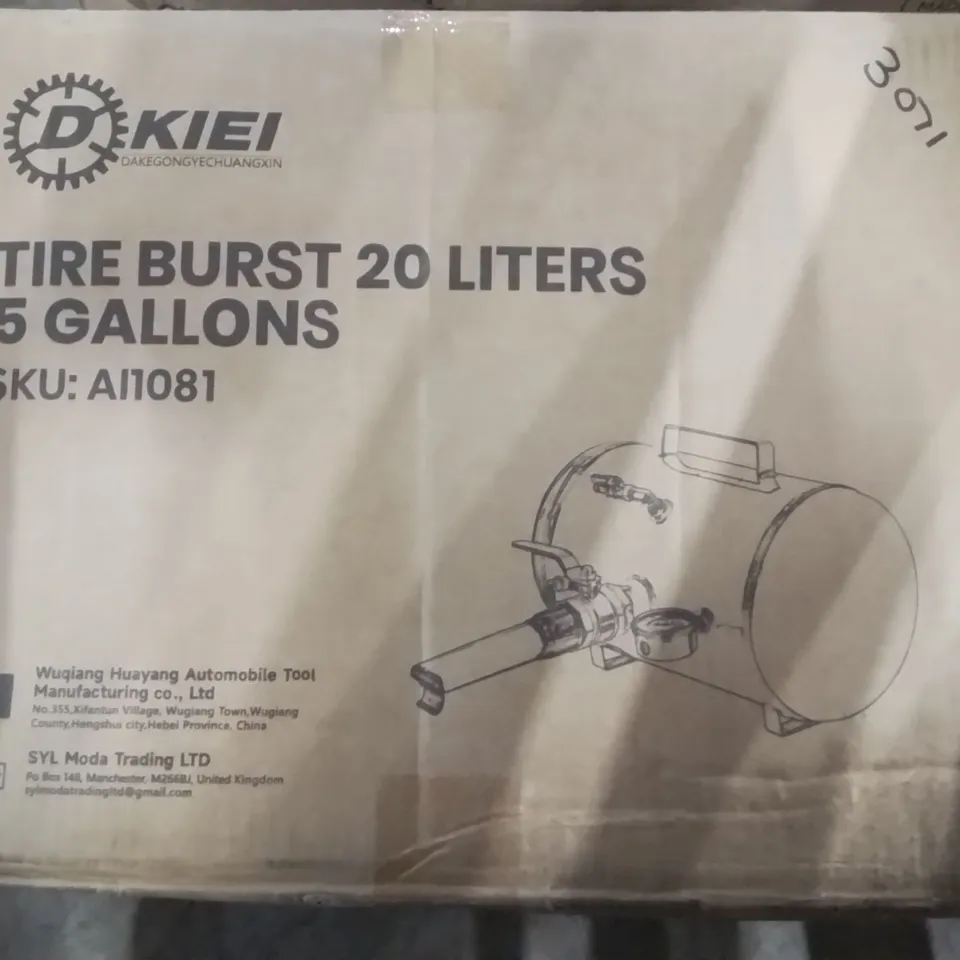 BOXED DKIEI TIRE BURST 20 LITRES 5 GALLONS